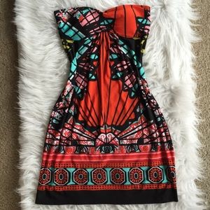 🎉2x HP🎉multicolored strapless dress